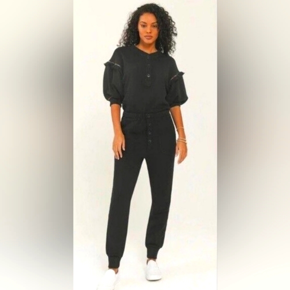 Something Navy Pants - Something Navy, Size L, Black with Rainbow Embroidery 🌈